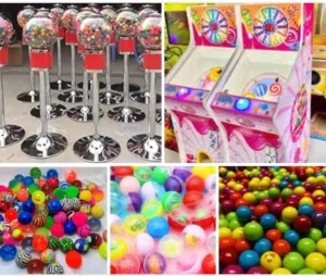 ماكينات علكة و مصاص. علكة 1500 حبة. طابات مجنونة طابات هدايا هزازات اطفال