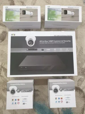 نظام كاميرات مراقبة احترافي 4 كاميرات 6MP Full Color مع تسجيل NVR PoE لأعلى سعر