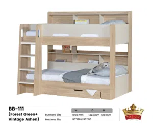 BUNK BED WOODEN MADE BY MALAYSIA  BED SIZE 190×90 WITH MATTRESS WITH DELIVERY WITH FITTING SHOP SEE