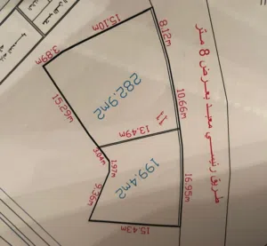 عقار للبيع وسط لبلاد الصريم يبعد عالرئيسي20م به منزل و2استوديو واجهه35م الارض مساحتها 485م