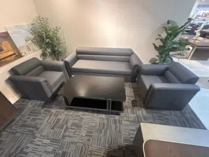 Leather Office sofa gray colour