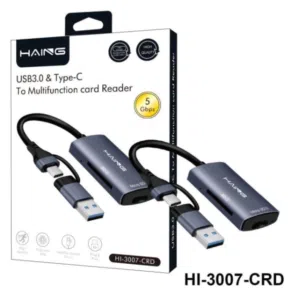 HAING HI-3007-CRD USB 3.0 & Type-C To Multi-function Card Reader قارئ بطاقات الذاكرة متعدد الوظائف