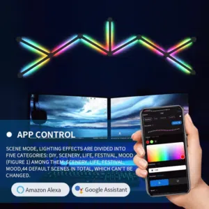 RGB 9 LED Light Lines – خطوط إضاءة ذكية 9  تحكم بالتطبيق