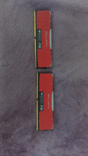 رامات كروشيال باليستيكس ار جي بي 16 جيجا Crucial Ballistix RGB 16GB (2x8) DDR4 3200MHz  النسخة الحم