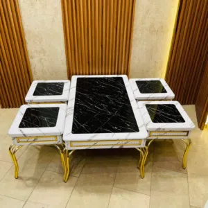 طبله 4+1 سطح خشب رجل معدن طلاء ثابت