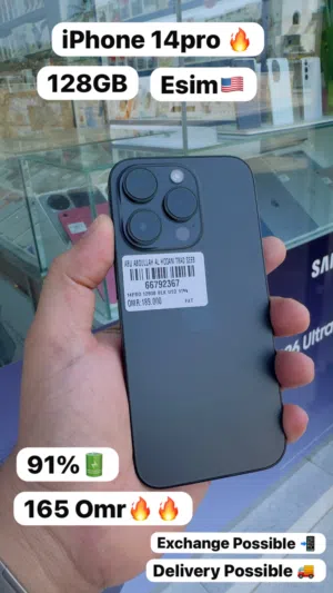 iPhone 14Pro128Gb 92% Battery Life Clean Fantastic condition Esim Version good quality phone