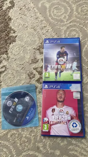 بيع دسكات PS4 FIFA 16 / FIFA 18 / FIFA 20 بحالة ممتازة سوق الجمعة طرابلس