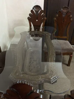 طاولة سفره 6 كراسي مصريه خشب زان للبيع