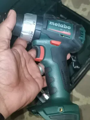 مثقاب دريل metabo ألماني 18فولت معاه2 بطاريه