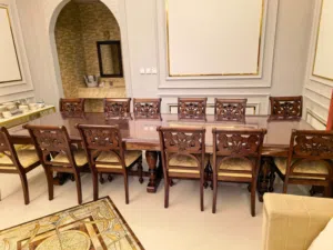 طاولة طعام خشب  12 كرسي