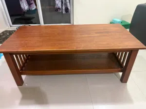Medium size wooden two layered table