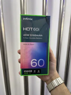 Infinix HOT 60i 256GB RAM 4GB بطارية 5160mAh شحن 45W NFC Gyroscope كفالة رسمية