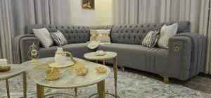 طقم كورنر تسع مقاعد استخدام بسيط جدا خشب سويد