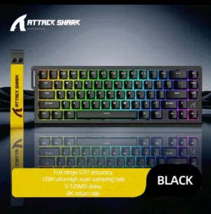 لوحة مفاتيح ألعاب سريعة جدًا ATTACK SHARK X68 HE 8000 هرتز، زمن استجابة 0.01 مللي ثانية،