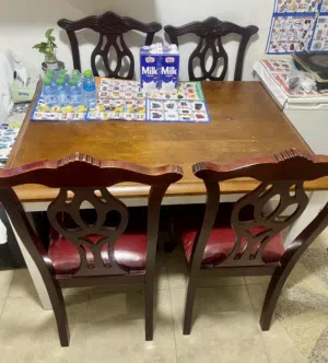 For SALE...Dining Table with 4 chairs,Teapoy, LG Fridge & Induction Chulha