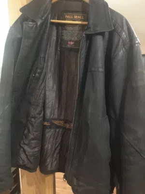 جاكيت بحال الجديد جلد بقري  PALL  بني MALL اللون بني محروق
