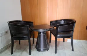 Small round table with two chairs