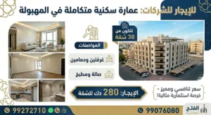 60 m2 2 Bedrooms Apartments for Rent in Al Ahmadi Fintas