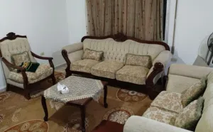 طقم كنب 7 مقاعد خشب زان ثقيل للبيع