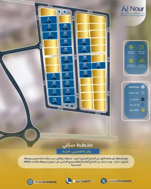 احجز ارضك بالجرداء اول خط من الشارع المزودج اراضي ممتازه وبجميع الخدمات