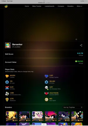 حساب 40 الف كأس brawl stars