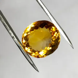 حجر سترين أصفر برازيلي طبيعي مع فحص المختبر natural brazilian yellow citrine with lab test prove