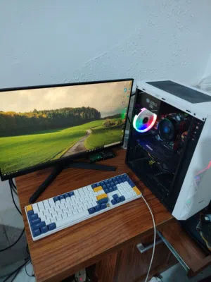 حاسبه pc كامله مابيه اي نقص شاشه سامسونك 75هرتز كيس كيبورد ماوس مواصفات بصور سعره 550 الف