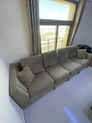 Cream colored sofa