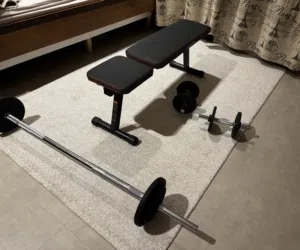 Gym Decathlon Dolymos 50 KG Adjustable Dumbbell & Barbell With Clips