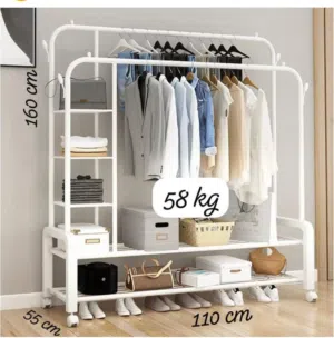 Multifunction double pole cloth hanger