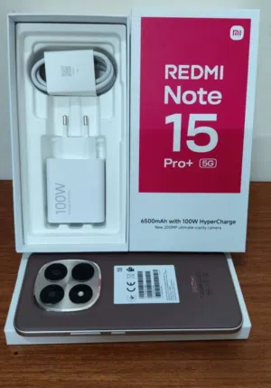 Redmi Note 15 Pro+ 5G, 12GB/512GB, Brand new. Classic Design, Leather Brown with Golden Frame