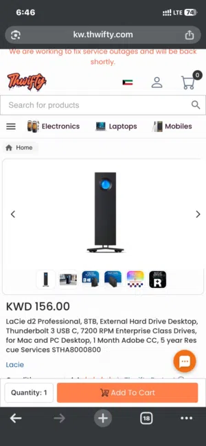 LACIE external hard disk 10TB