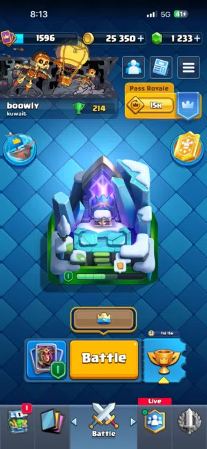 للبيع حساب Clash Royale قوي (14,000+ كأس + 1230 الماس + إيموجيات وبانرات وايد)