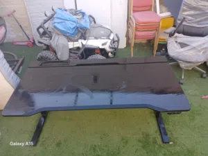 Sleek Black Electric Height-Adjustable Ergonomic Gaming Desk