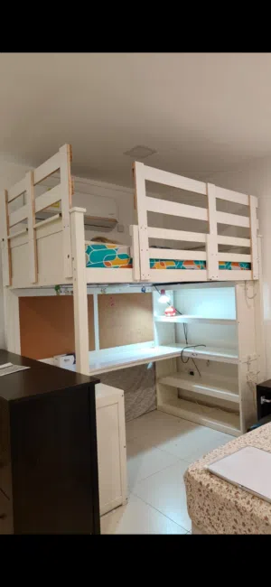 kids bunk bed with rail protection