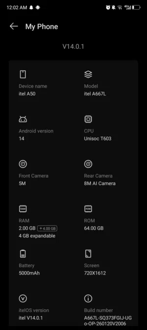 تليفون itel A50
