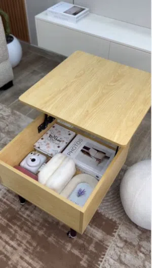 طاولة قهوة خشبية ذكية  2 في 1