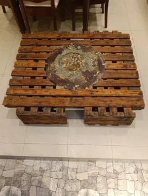 طاوله حطب وديراين شغل يد %100بل %100