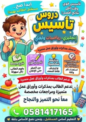 معلم لغة إنجليزية لجميع المراحل الدراسية وكافة الأعمار ( ابتدائي - متوسط - ثانوي - جامعي)