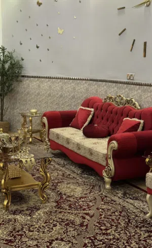 تخم قنفات 10 نفرات تركي مع طبله وسطيه لون ماروني وبيج مع تاج