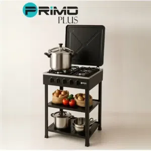موقد غاز Primo Plus PR619 تصميم متين مع 4 شعلات مطلية بالمينا