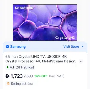 TV 65 Samsung crystal UHD U8000