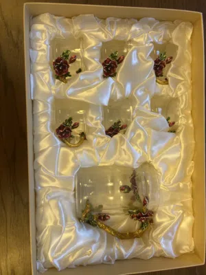 Glass decorated tea set