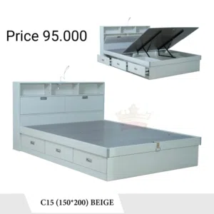 【WOODEN COT】 size 150*200 size 180*200 سرير خشبي