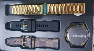 ساعات يد ذكية جديدة صناعة المانية Ultra Smart Watch  مع 3 سير ( جلد ومطاط وفابرك )