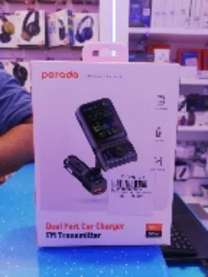 Porodo Dual Port Car Charger FM Transmitter PD36W  بورودو شاحن سيارة بمنفذ مزدوج وجهاز إرسال FM PD36