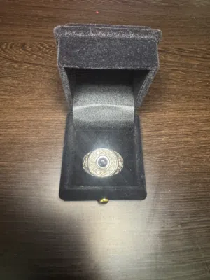 Men’s Silver Ring 10.26g - Black Center Stone  Flexible Monthly Installments