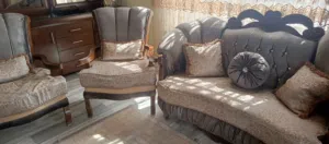 طقم كنب غرفة ضيوف خشب زان