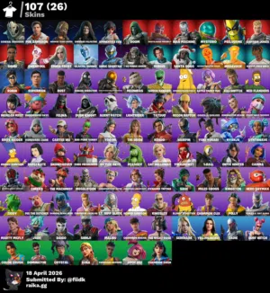 حساب فورت نايت 100 سكن بسعر حلو