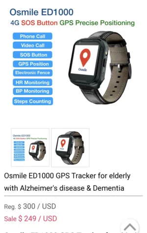 Alzheimer's Watch ساعة مع كاميرا وخاصية تحديد موقع الاطفال او مرضى الالزهايمرز